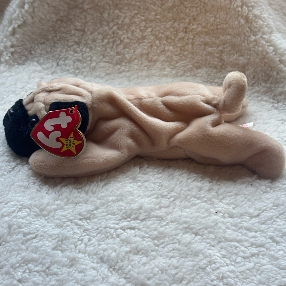 Ty Beanie Babies “Pugsly” Plush Dog Toy - Black and Tan. Retired - Picture 2 of 8